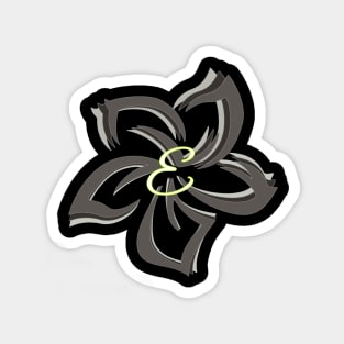 The letter E on a tribal plumeria Magnet