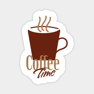 Coffee time Brown Coffee mug and text Magnet
