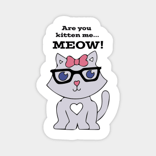 Sassy Cat with Glasses Magnet