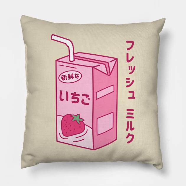 Strawberry Milk Pillow by spacedowl