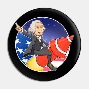 George Washington riding firework- Fourth of July Celebration Pin