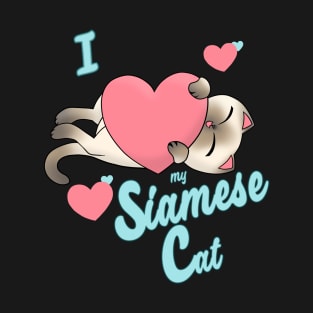 I Heart My Siamese Cat cute kawaii love alternate T-Shirt