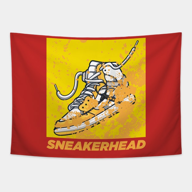 Retro OW Canary Yellow Sneaker Tapestry by milatees