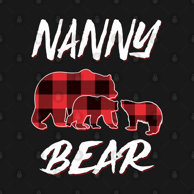 Nanny Bear Red Plaid Christmas Pajama Matching Family Gift by intelus