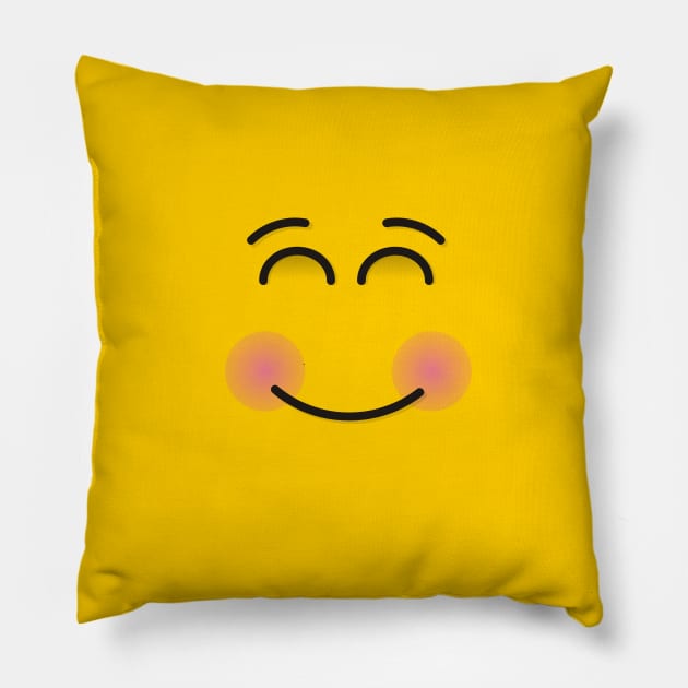 Smiling Face with Smiling Eyes Pillow by sifis