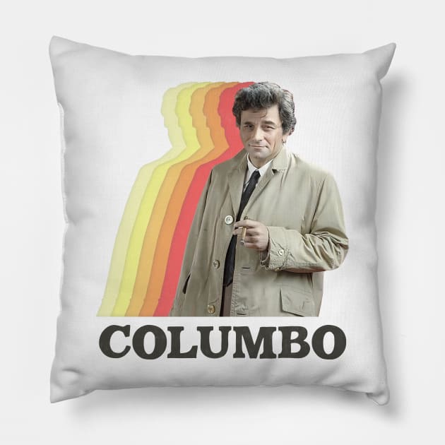 Columbo / Vintage Faded Style Retro TV Fan Design Pillow by DankFutura