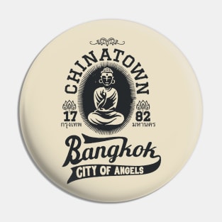 Vintage Bangkok Buddha Logo - Retro Thai Shirt Design Pin