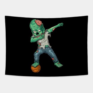 Funny Halloween - Dabbing Zombie Basketball Lover Gift Tapestry