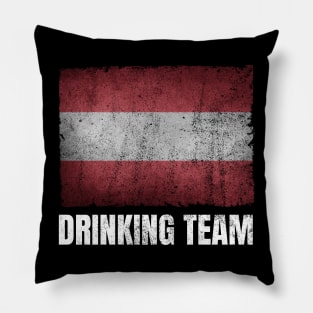Austrian Drinking Team Graphic for Men Women Funny Austria Flag Pillow