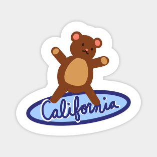 California Surfing Bear Magnet