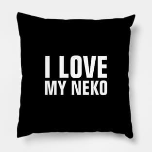 I Love My Neko (Cat) - Funny English And Japanese Pillow