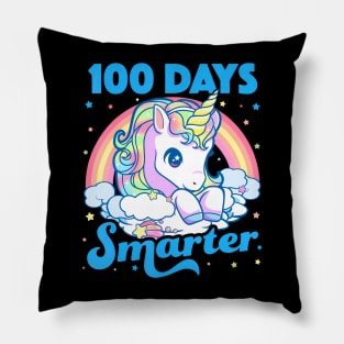 100 Days Smarter Unicorn Girls Teacher 100th Day of School Pillow