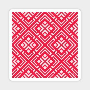 Red geometric pattern Magnet