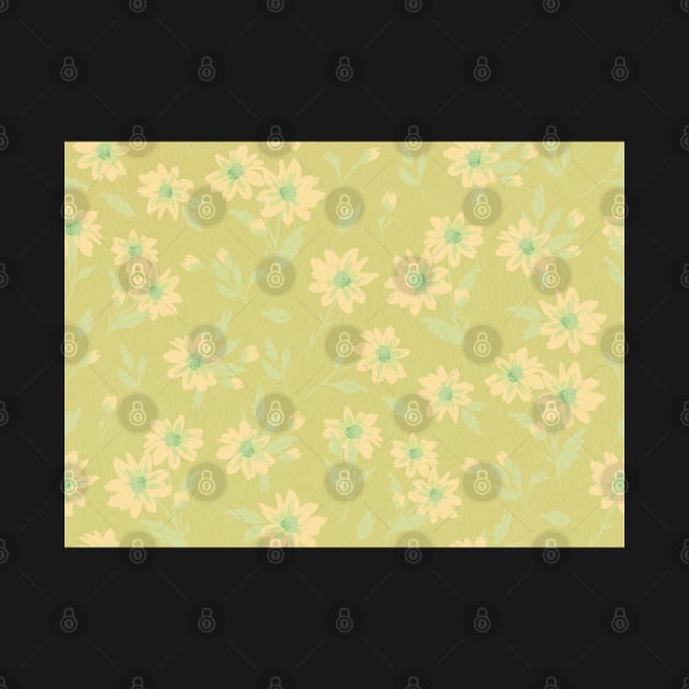 The cute flower pattern in light green spring fresh colours by marina63