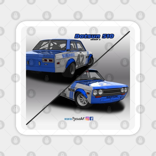 Datsun 510 Group 2 42 Magnet by PjesusArt