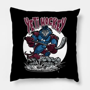 Yeti Hockey Player Mascot Pillow