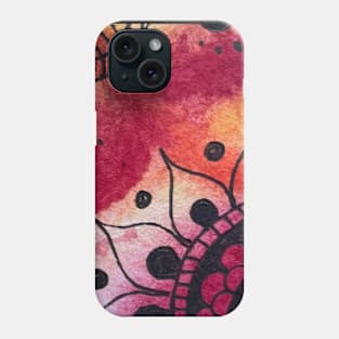 Sunflower Mandala Watercolor Painting Phone Case