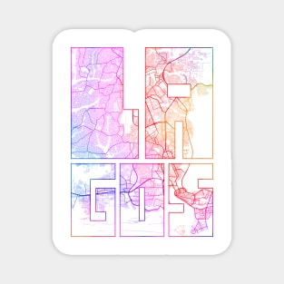 Lagos, Nigeria City Map Typography - Colorful Magnet