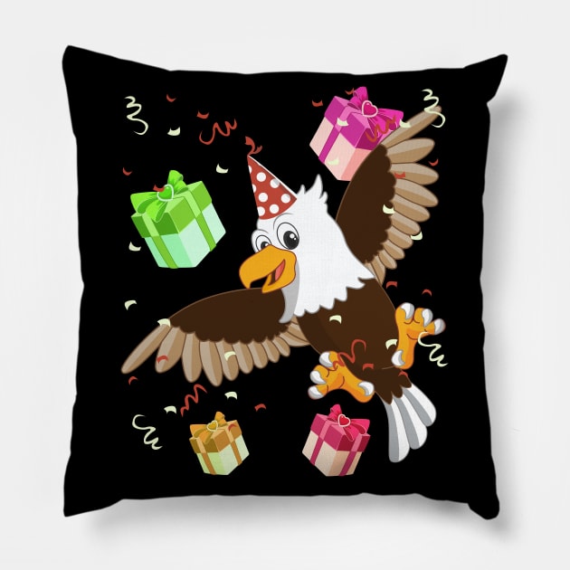 American Bald Eagle Birthday Gift Idea Pillow by TheBeardComic