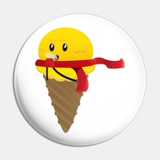 the little ice cream with the red scarf Pin