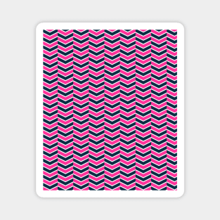 Hot Pink, Navy Blue, and White Chevron Arrow Pattern Magnet