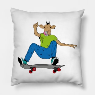 Cow Skater Punk Pillow