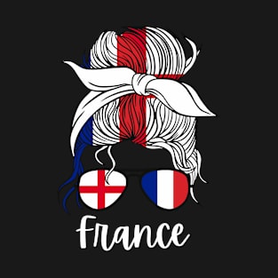 France Half English Half French Girl England Flag Women's T-Shirt