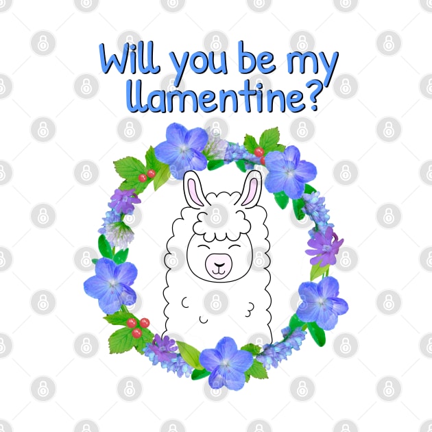 Will you be my llamentine? Cute llama valentines day by Purrfect