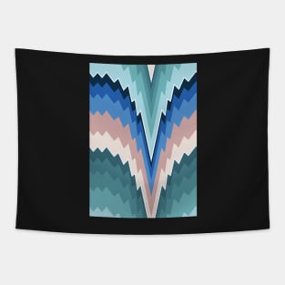 Bargello flame stitch scallops blue and green Tapestry