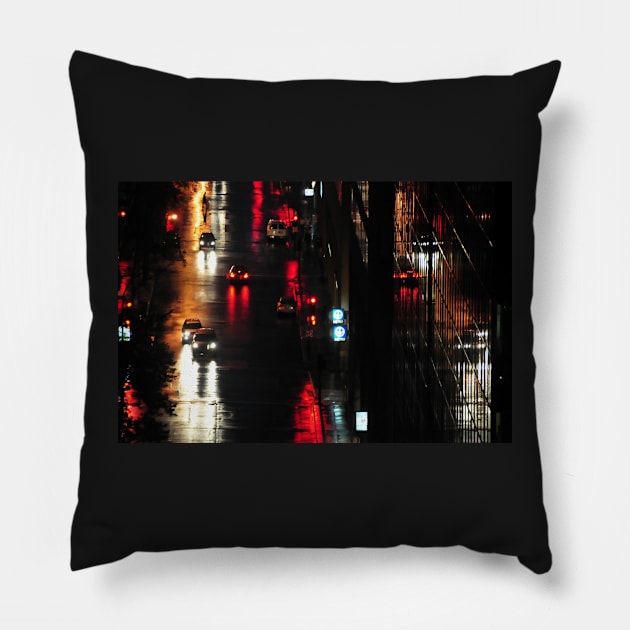 Montreal, night, rain. Pillow by rollier