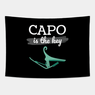 Capo is the Key Mint Green Capo Dark Theme Tapestry