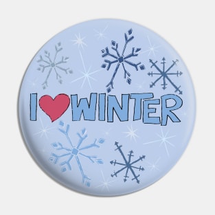 I Heart Winter Illustrated Text with snowflakes Pin