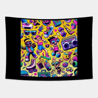 Retro 90s Vibe - Vintage Style Fashion Tee Tapestry