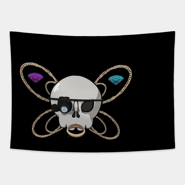 Jewelers crew Jolly Roger pirate flag (no caption) Tapestry by RampArt