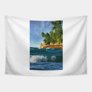 Ocean Vibes in Michigan Tapestry