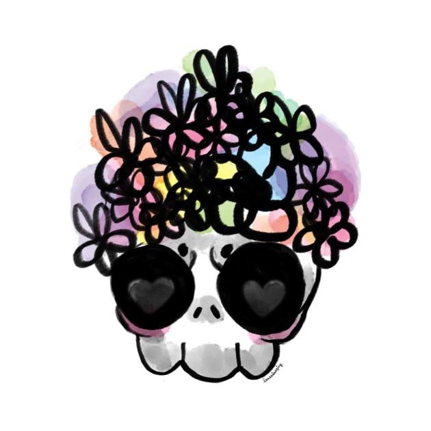 Flower Crown Skull by hannahmazing