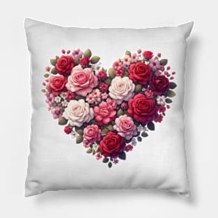 Heart Shaped Flowers Pillow
