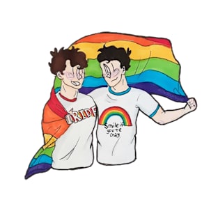 Dan and Phil with Pride flag T-Shirt