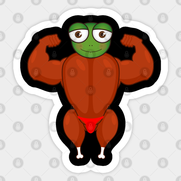 Frog Chicken Bodybuilder Body Builder Strong Man - Frog Chicken - Sticker | TeePublic Frog Chicken Bodybuilder Body Builder Strong Man - Frog Chicken - Sticker | TeePublic