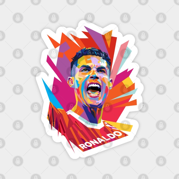 Cristiano Ronaldo 7 Pop Art #2 Magnet by Laksana Ardie Store