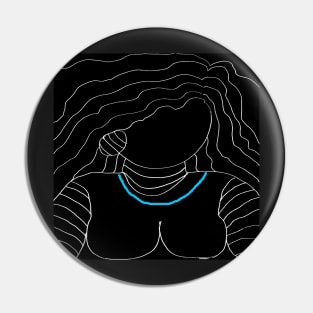 Woman with turquoise necklace Pin