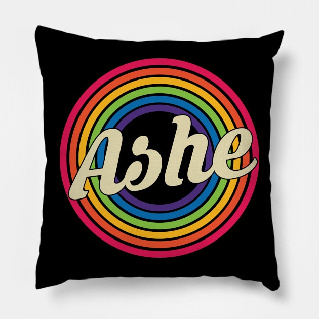 Ashe - Retro Rainbow Style Pillow by MaydenArt