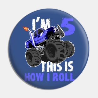 Monster Trucks 5th Birthday Big Trucks tees Pin