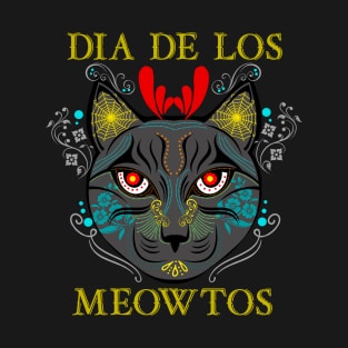 Dia De Los Meowtos Sugar Skull Cat T-Shirt