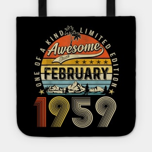 Awesome Since February 1959 Vintage 64th Birthday Tote