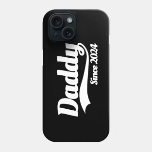 Daddy since 2024 father birth announcement baby Phone Case