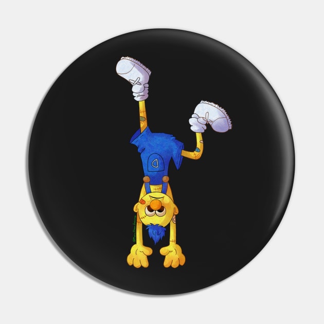 Yellow Guy Hanging Upside Down Pin by Maru-Chan-Shop