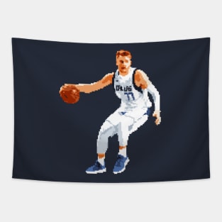 Luka Doncic pixel dribble Tapestry