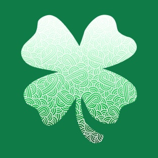 Ombre green and white swirls doodles shamrock T-Shirt