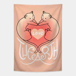 Love the Earth - Cat Heart V.4 Tapestry